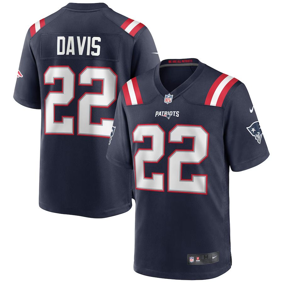 Men New England Patriots 22 Cody Davis Nike Navy Game NFL Jersey